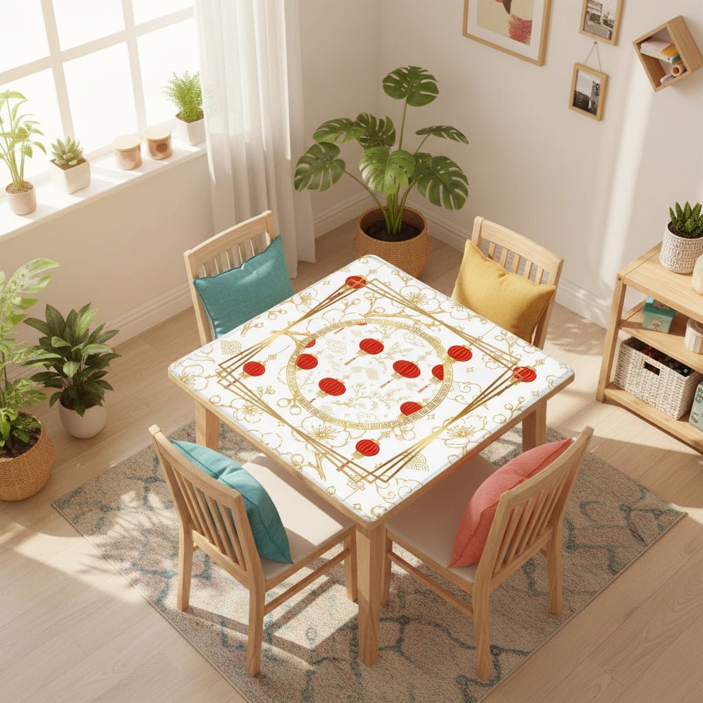 Asian Chinese Lanterns Mahjong Mat