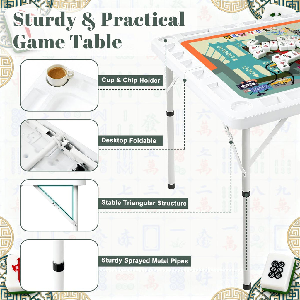 New York City Vibes Mini Mahj Mat And Foldable Mahjong Table