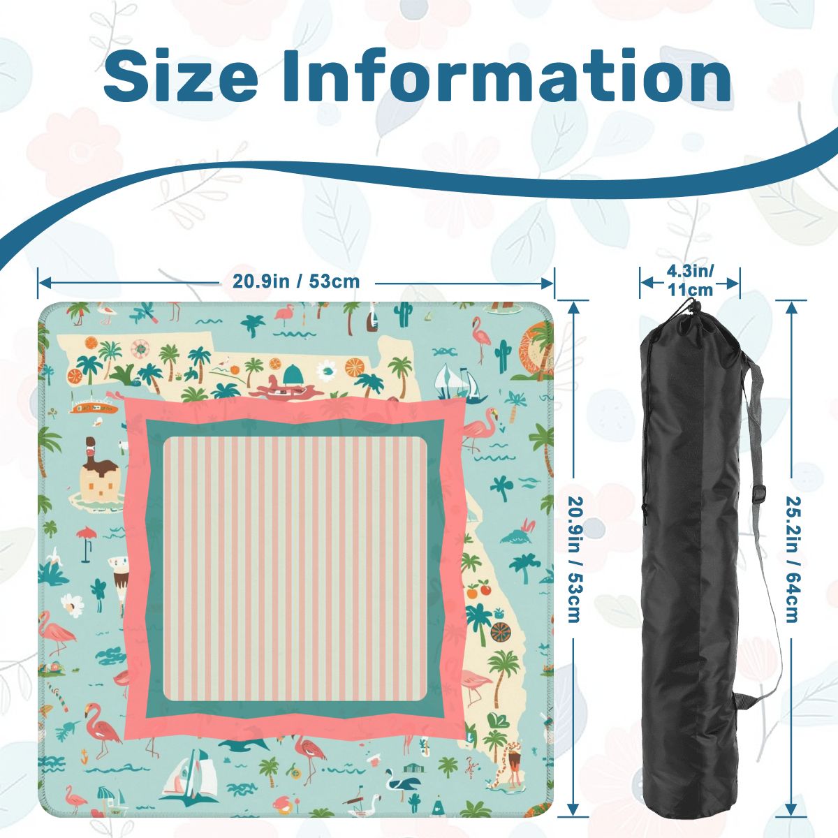 State Of Florida Whimsical Mini Mahjong Mat