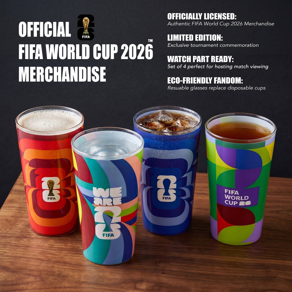 Official FIFA World Cup 2026 Edition 17 Oz Glass Tumblers