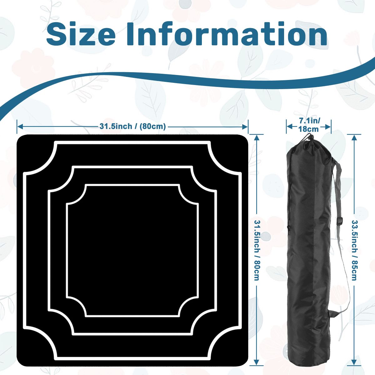 Plain And Simple Minimalist Black Mahjong Mat