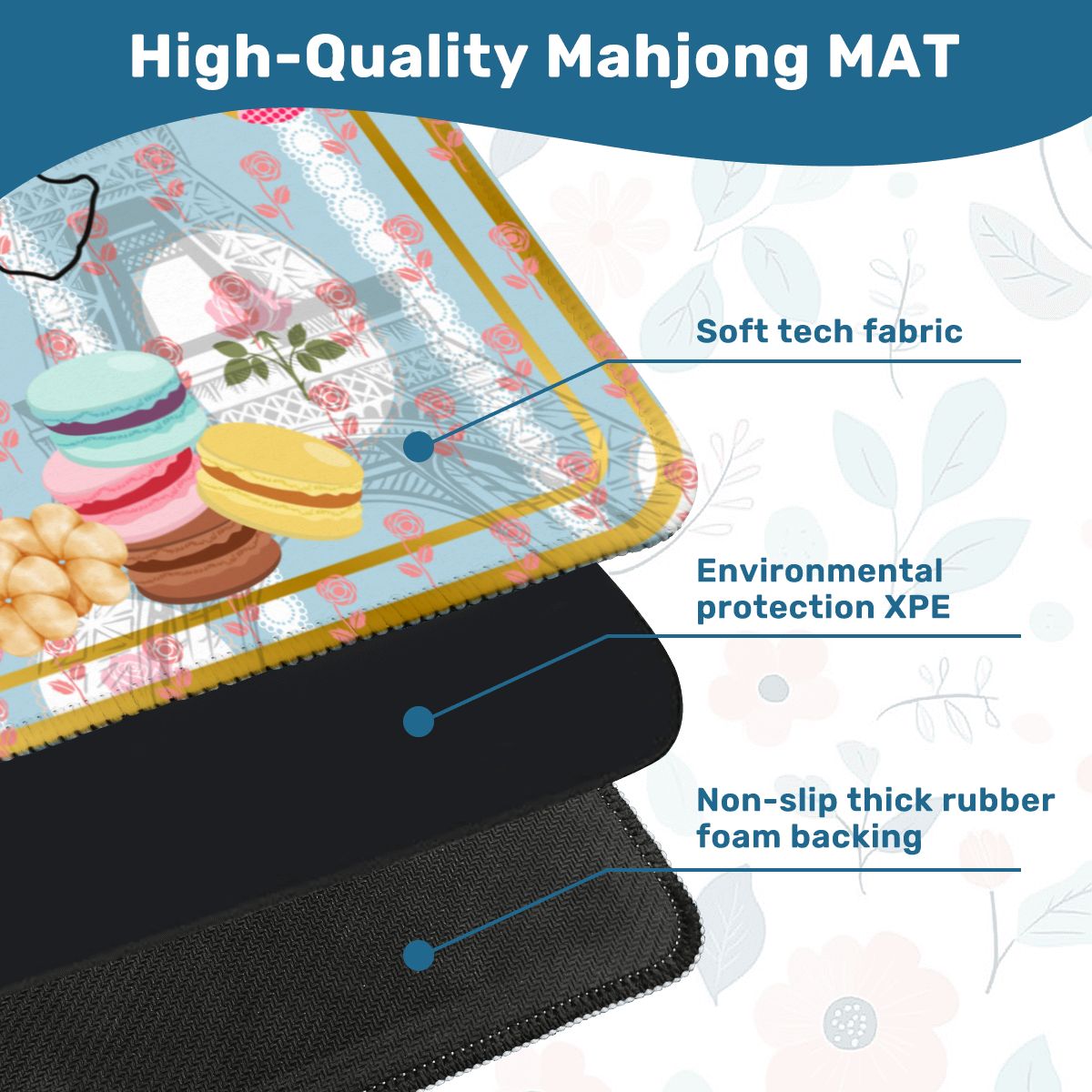 Mahjong Mat, French Patisserie Florals And Roses