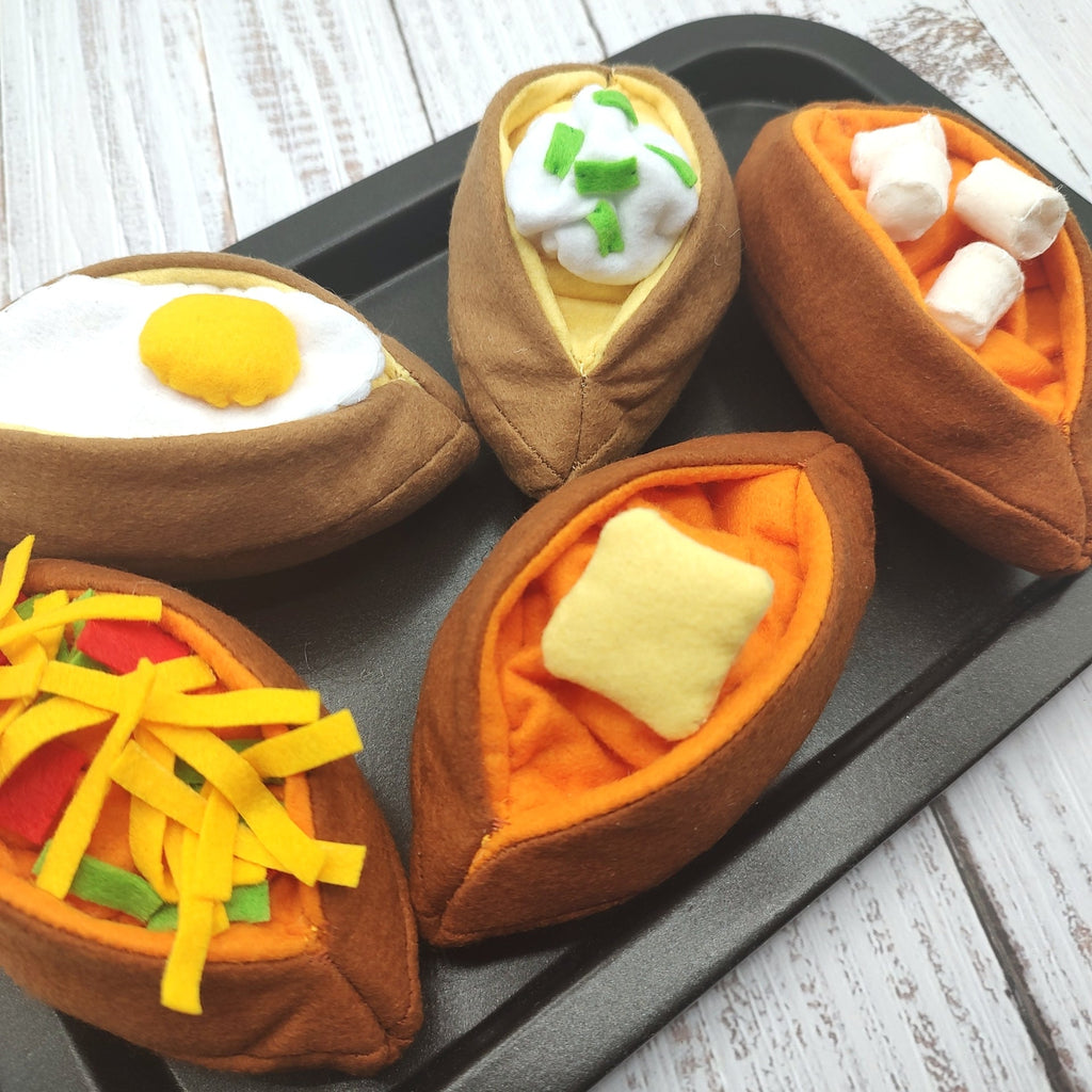 Baked sweet potato plush toy Pretend play food