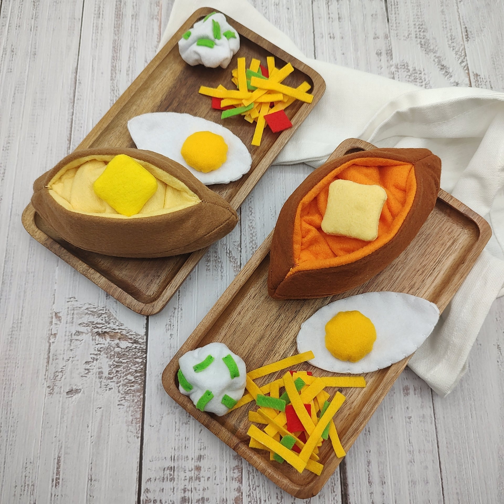 Baked sweet potato plush toy Pretend play food