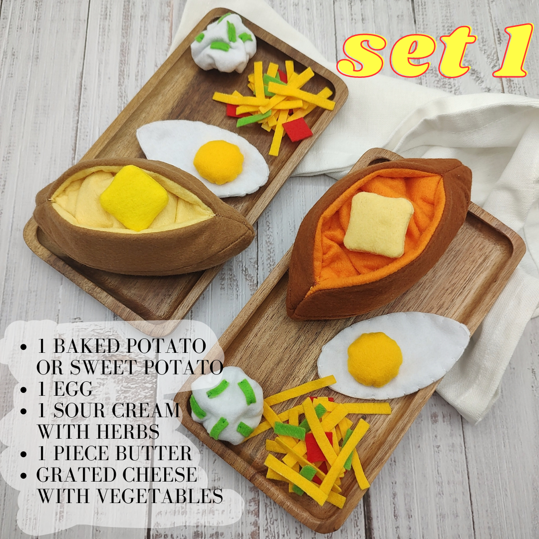 Baked sweet potato plush toy Pretend play food