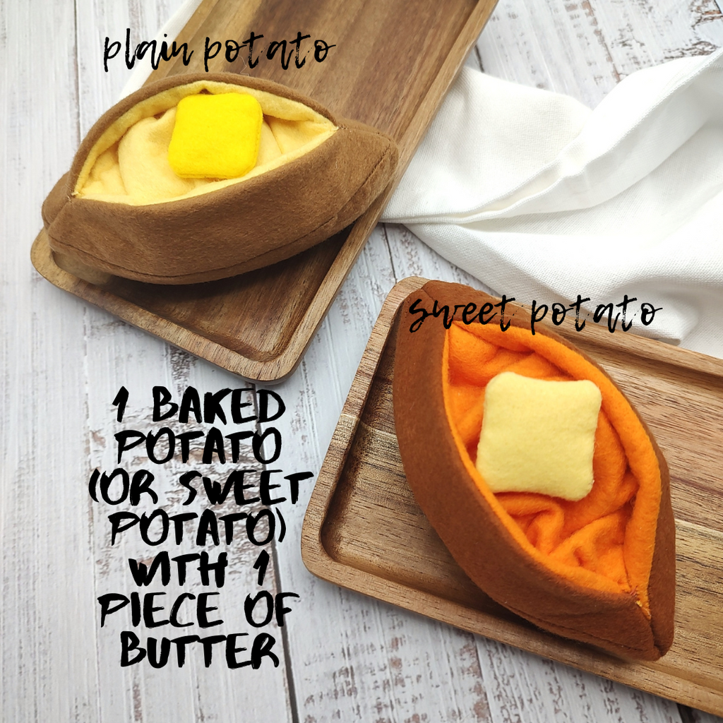 Baked sweet potato plush toy Pretend play food