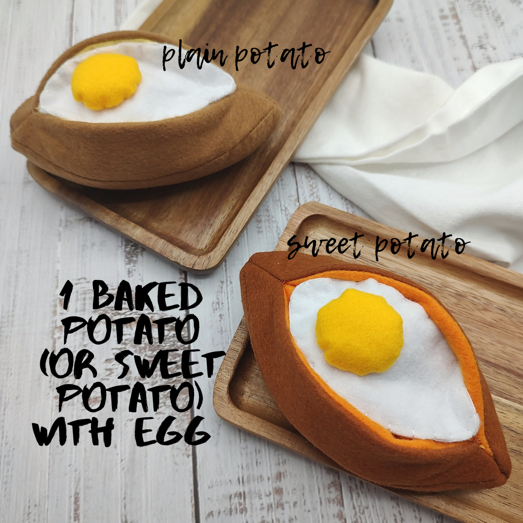 Baked sweet potato plush toy Pretend play food