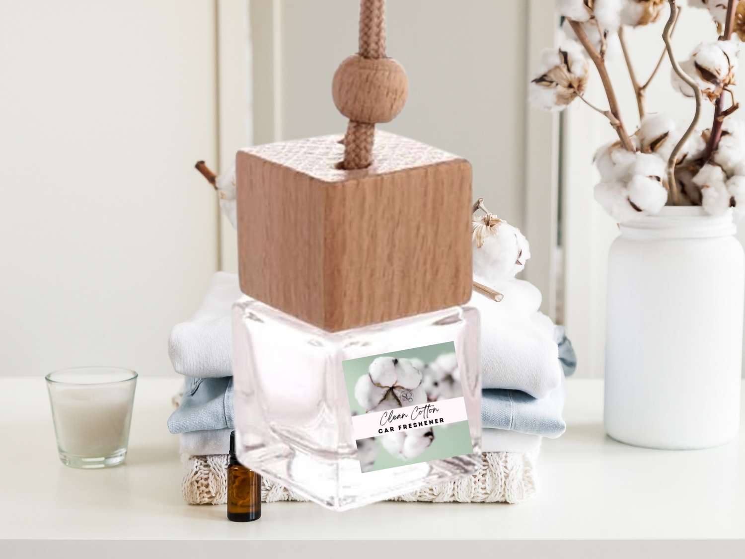 Clean &amp; Fresh Hanging Car Freshener Collection – Crisp Linen, Cotton &amp; Ocean Breeze Aromas