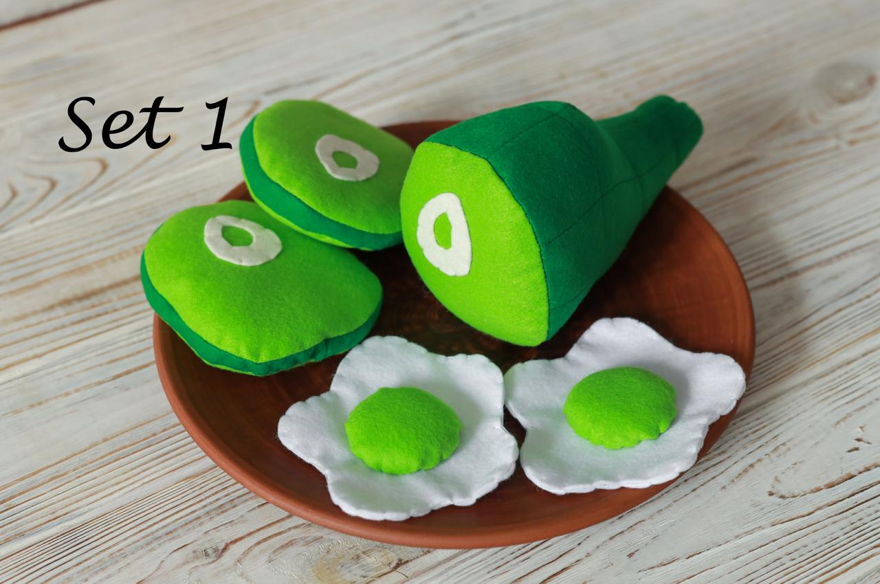 Green eggs and ham plush toy Pretend play food