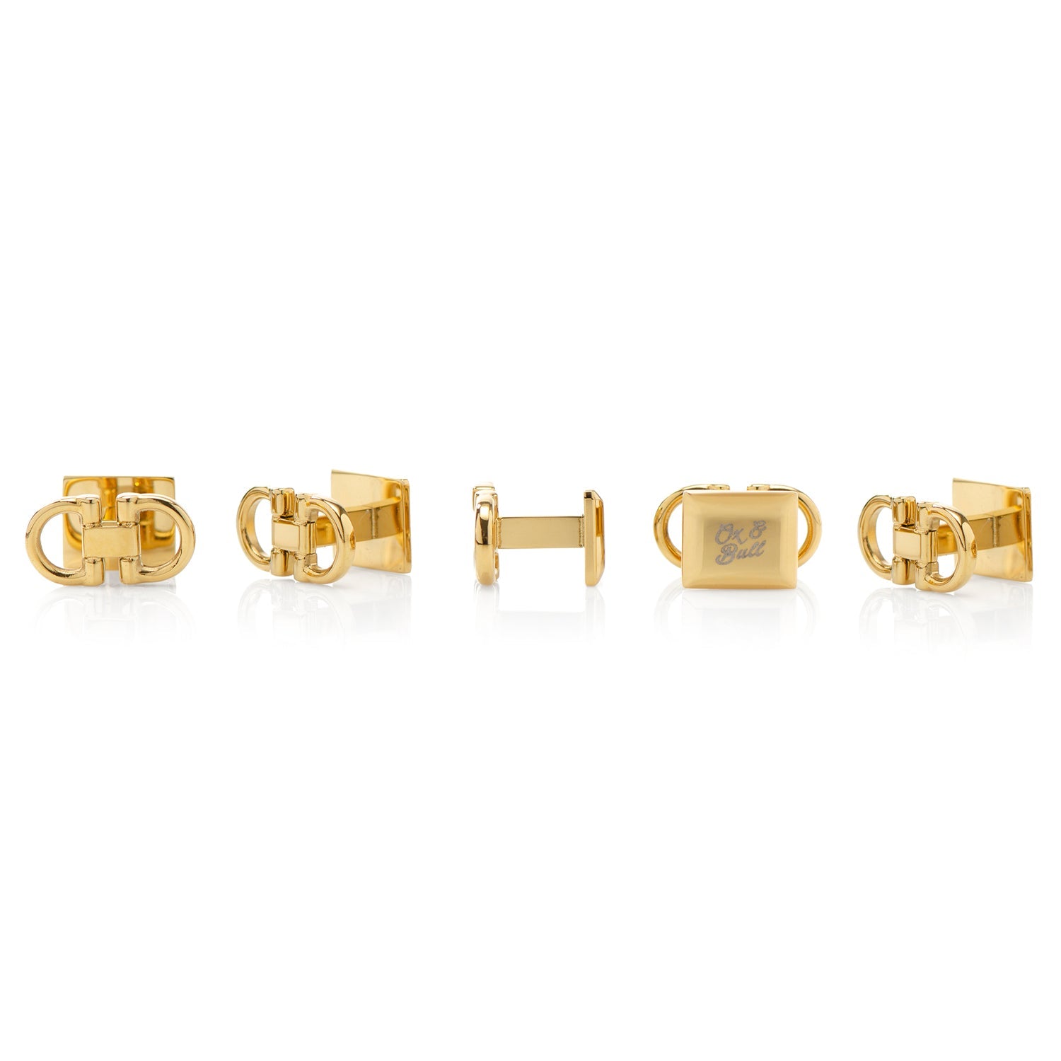 Horse Bit Gold Stainless Steel 5-Studs