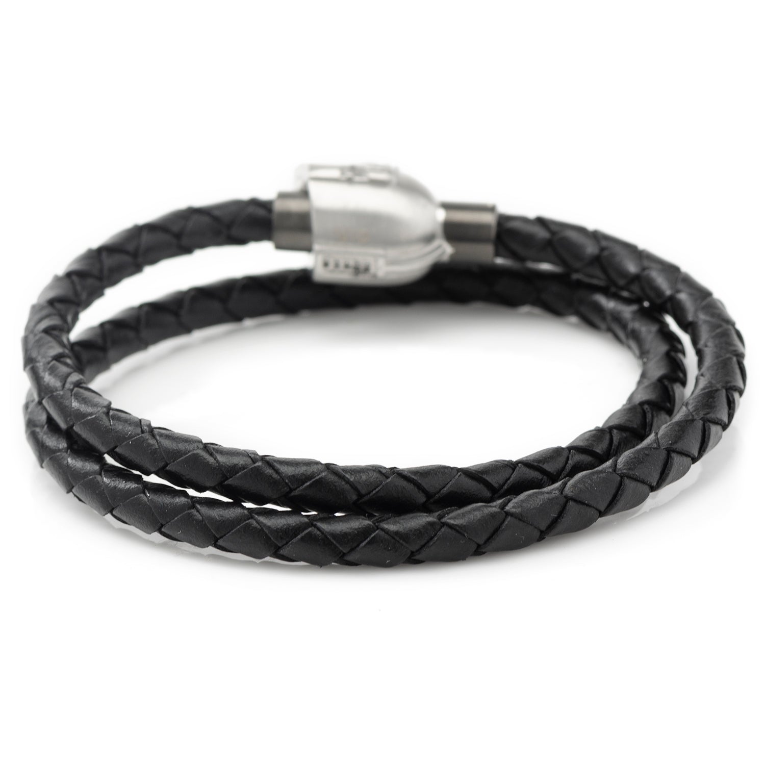 Star Wars Mandalorian Double Wrap Stainless Steel Black Bracelet