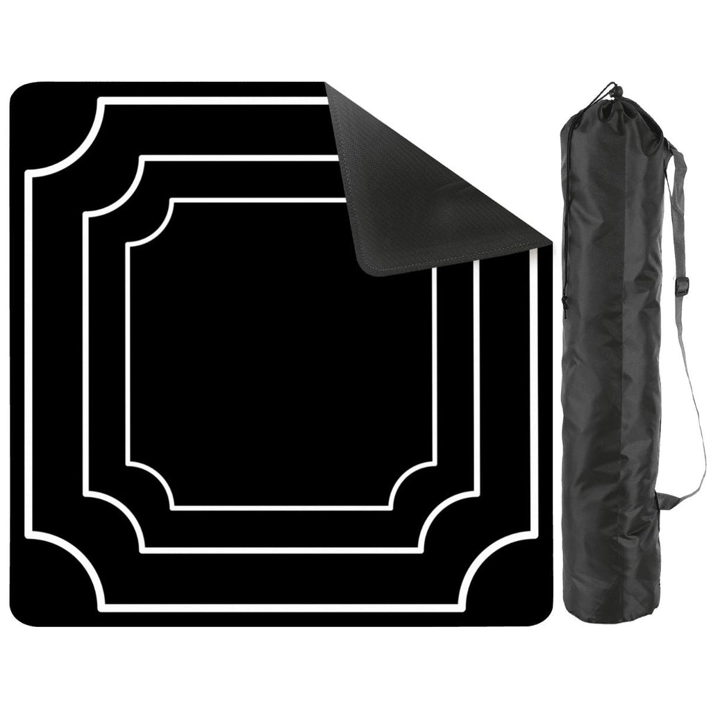 Plain And Simple Minimalist Black Mahjong Mat