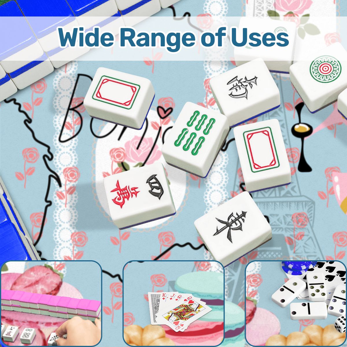 Mahjong Mat, French Patisserie Florals And Roses