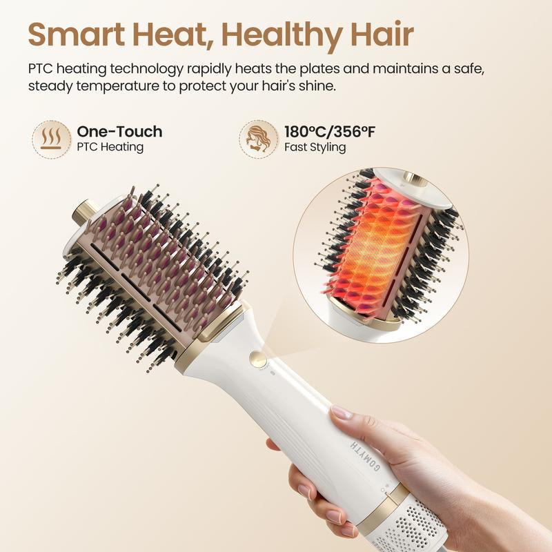 GOMYTH V1 Upgraded 4-In-1 Blow Dryer Brush with Heated Comb - Volumizer Hair Dryer Brush for Hair Drying & Styling, Salon Blowouts, Frizz-Free Shiny Hair, Reduced Heat Damage, Suitable for All Hair Types