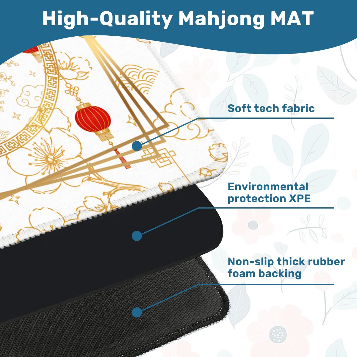 Asian Chinese Lanterns Mahjong Mat