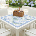 Baby Blue Floral Hydrangea Mahjong Mat 33"x33"