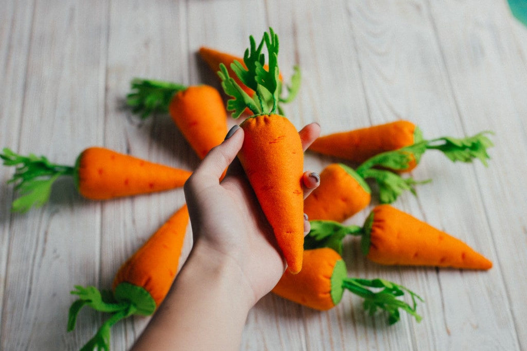 Carrot play food, felt food vegetables