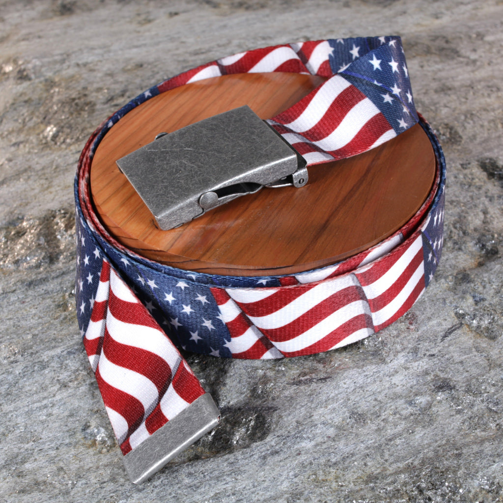 1.5" Old Glory - American Flag Belt Multiple Buckle Options
